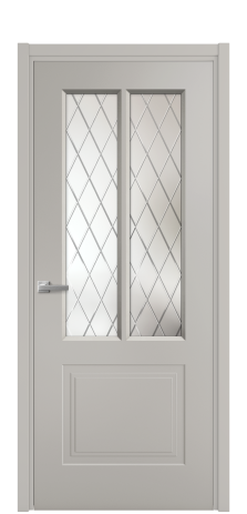 Дверь межкомнатная Paulo 2 Цвет Серый Шелк Покрытие Эмаль  Наличник L 50 Цена 41980