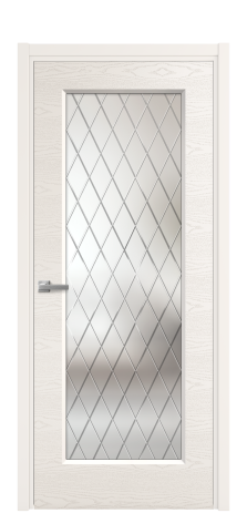 Дверь межкомнатная Рино 1 Цвет Молочный Brash Покрытие Эмаль брашированная  Наличник L 50 Цена 46665