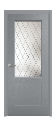 Дверь межкомнатная Рино 2 Цвет Гриджио Brash Покрытие Эмаль брашированная  Наличник L 50 Цена 45880