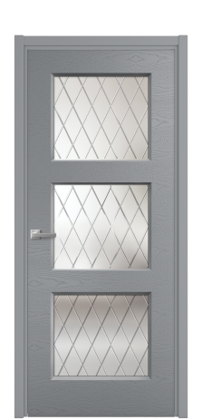 Дверь межкомнатная Рино 3 Цвет Гриджио Brash Покрытие Эмаль брашированная  Наличник L 50 Цена 45950