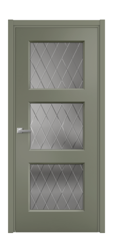 Дверь межкомнатная Rino 3 Цвет Зеленый Покрытие Эмаль  Наличник L 50 Цена 43843