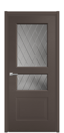 Дверь межкомнатная Рино 4 Цвет Коричневый Brash Покрытие Эмаль брашированная  Наличник L 50 Цена 46500