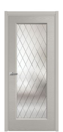 Дверь межкомнатная Плэйн 1 Цвет Серый Шелк Brash Покрытие Эмаль брашированная  Наличник L 50 Цена 45665