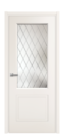 Дверь межкомнатная Плэйн 2 Цвет Молочный Покрытие Эмаль  Наличник L 50 Цена 41025