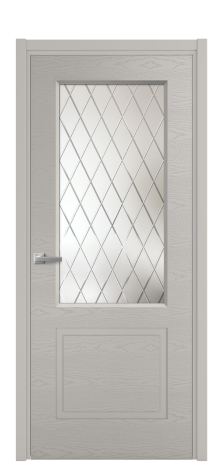 Дверь межкомнатная Плэйн 2 Цвет Серый Шелк Brash Покрытие Эмаль брашированная  Наличник L 50 Цена 44925