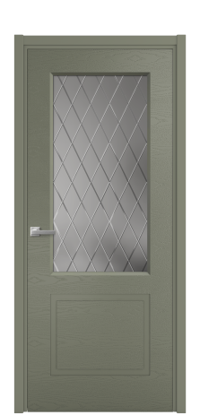 Дверь межкомнатная Плэйн 2 Цвет Зеленый Brash Покрытие Эмаль брашированная  Наличник L 50 Цена 45475
