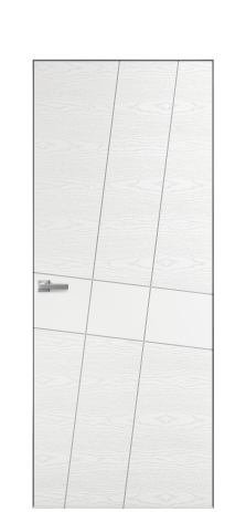 Дверь межкомнатная Twist 02 Цвет Белый Brash Покрытие Эмаль брашированная  Наличник Скрытый короб хром Цена 46300