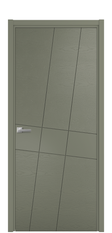 Дверь межкомнатная Twist 02 Цвет Зеленый Brash Покрытие Эмаль брашированная  Наличник L 50 Цена 46325