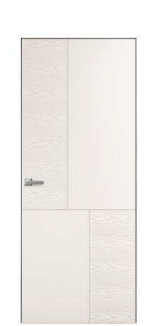 Дверь межкомнатная Линия 04 Цвет Молочный Brash Покрытие Эмаль брашированная  Наличник Скрытый короб хром Цена 46300