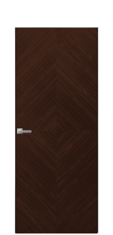 Дверь межкомнатная Unit 02 Цвет Каштановый Орех Покрытие Шпон натуральный  Наличник Скрытый короб хром Цена 58850