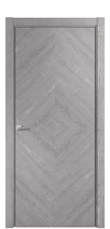 Дверь межкомнатная Юнит 02 Цвет Дуб Кварц Покрытие Шпон натуральный  Наличник L 75 Цена 58050