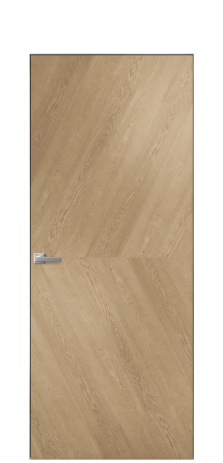 Дверь межкомнатная Юнит 03 Цвет Дуб Светлый Покрытие Шпон натуральный  Наличник Скрытый короб хром Цена 51850