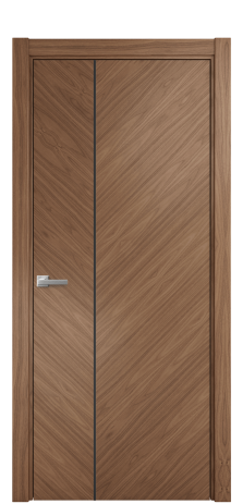 Дверь межкомнатная Unit Slot 10-111 Цвет Американский Орех Покрытие Шпон натуральный  Наличник L 75 Цена 63600
