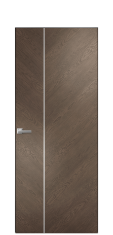 Дверь межкомнатная Unit Slot 10-111 Цвет Дуб Марракеш Покрытие Шпон натуральный  Наличник Скрытый короб хром Цена 56850