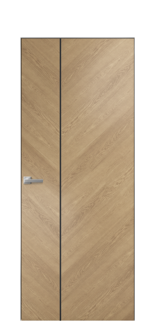 Дверь межкомнатная Юнит Слот 10-111 Цвет Дуб Светлый Покрытие Шпон натуральный  Наличник Скрытый короб хром Цена 56850