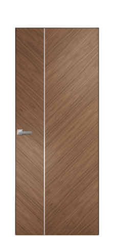 Дверь межкомнатная Юнит Слот 10-111 Цвет Американский Орех Покрытие Шпон натуральный  Наличник Скрытый короб хром Цена 59850
