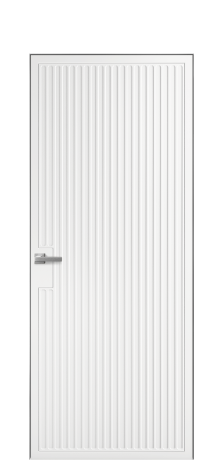 Дверь межкомнатная Space 12 Цвет Белый Покрытие Эмаль  Наличник Скрытый короб хром Цена 49450