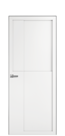 Дверь межкомнатная Подио 02 Цвет Белый Покрытие Эмаль  Наличник Скрытый короб хром Цена 49450
