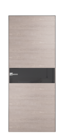 Дверь межкомнатная Vetro 11 Цвет Дуб Имбирь Покрытие Шпон натуральный  Наличник Скрытый короб хром Цена 49450