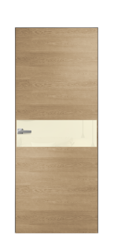 Дверь межкомнатная Vetro 11 Цвет Дуб Светлый Покрытие Шпон натуральный  Наличник Скрытый короб хром Цена 49450