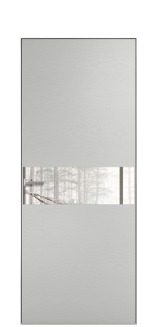 Дверь межкомнатная Vetro 11 Цвет Ясень Телегрей Покрытие Шпон крашеный  Наличник Скрытый короб хром Цена 47850