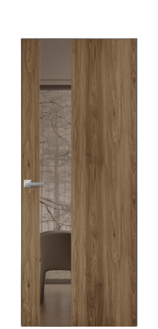 Дверь межкомнатная Ветро 14 Цвет Орех классический Покрытие ПВХ ПОД ДЕРЕВО Наличник Скрытый короб хром Цена 41500