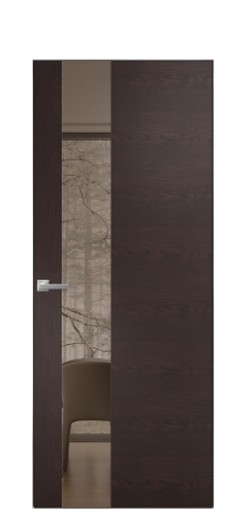 Дверь межкомнатная Ветро 14 Цвет Мореный Дуб Покрытие Шпон натуральный  Наличник Скрытый короб хром Цена 49950