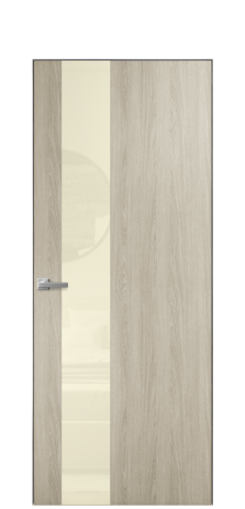 Дверь межкомнатная Vetro 14 Цвет Мадейра песок Покрытие ПВХ ПОД ДЕРЕВО Наличник Скрытый короб хром Цена 41000