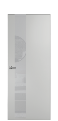 Дверь межкомнатная Vetro 14 Цвет Телегрей Покрытие Эмаль  Наличник Скрытый короб хром Цена 46300