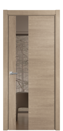 Дверь межкомнатная Vetro 14 Цвет Дуб Песочный Покрытие Шпон натуральный  Наличник L 75 Цена 52150