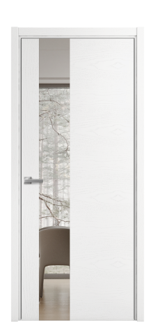 Дверь межкомнатная Vetro 14 Цвет Ясень Белый Покрытие Шпон крашеный  Наличник L 50 Цена 48775