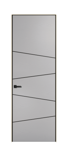 Дверь межкомнатная Слот 10-004 Цвет Ясень Галечный Покрытие ЭМАЛИ Шпон крашеный Наличник Скрытый короб золото Цена 56095
