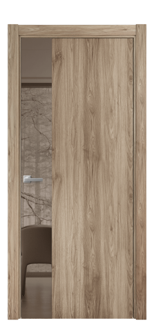 Дверь межкомнатная Ветро 19 Цвет Орех смоук Покрытие ПВХ ПОД ДЕРЕВО Наличник L 75 Цена 39150