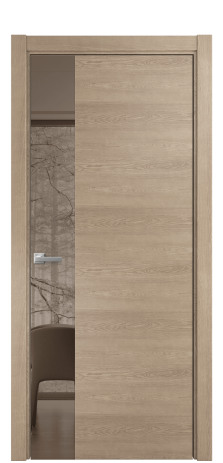 Дверь межкомнатная Ветро 19 Цвет Дуб Песочный Покрытие Шпон натуральный  Наличник L 75 Цена 56700
