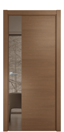 Дверь межкомнатная Ветро 19 Цвет Дуб Темный Покрытие Шпон натуральный  Наличник L 75 Цена 56700