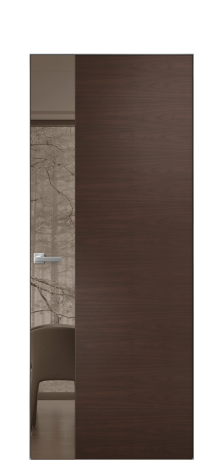 Дверь межкомнатная Ветро 19 Цвет Каштановый Орех Покрытие Шпон натуральный  Наличник Скрытый короб хром Цена 57500