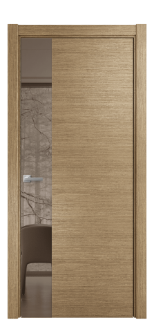 Дверь межкомнатная Ветро 19 Цвет Дуб Янтарь Покрытие Шпон масло  Наличник L 75 Цена 59325