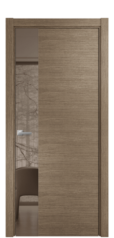 Дверь межкомнатная Ветро 19 Цвет Дуб Кофе Покрытие Шпон масло  Наличник L 75 Цена 59325