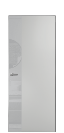 Дверь межкомнатная Vetro 19 Цвет Телегрей Покрытие Эмаль  Наличник Скрытый короб хром Цена 50600