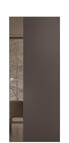 Дверь межкомнатная Vetro 19 Цвет Коричневый Покрытие Эмаль  Наличник Скрытый короб хром Цена 52313