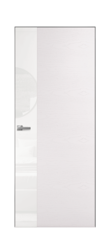 Дверь межкомнатная Vetro 19 Цвет Ясень Крем Покрытие Шпон крашеный  Наличник Скрытый короб хром Цена 52150