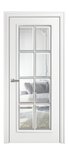 Дверь межкомнатная Амелия 8 Цвет Белый Покрытие Эмаль  Наличник M 85 Цена 22500