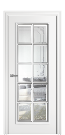 Дверь межкомнатная Амелия 10 Цвет Белый Покрытие Эмаль  Наличник M 85 Цена 22500