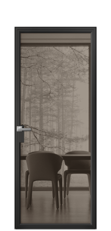 Дверь межкомнатная Фрейм 01 Цвет Черный Покрытие Алюминий  Наличник Скрытый короб Цена 68610