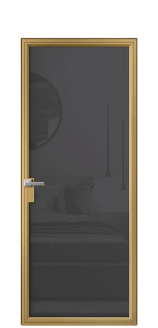 Дверь межкомнатная Фрейм 01 Цвет Латунь Покрытие Алюминий  Наличник Скрытый короб Цена 75130