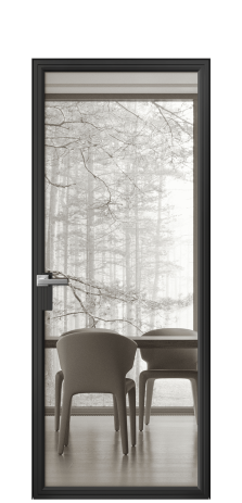 Дверь межкомнатная Фрейм 01 Цвет Черный Покрытие Алюминий  Наличник Скрытый короб Цена 66900