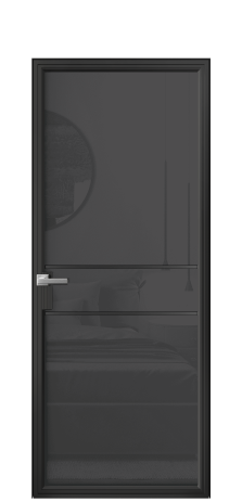 Дверь межкомнатная Фрейм 02 Цвет Черный Покрытие Алюминий  Наличник Скрытый короб Цена 71570