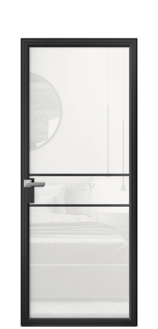 Дверь межкомнатная Frame 02 Цвет Черный Покрытие Алюминий  Наличник Скрытый короб Цена 75964