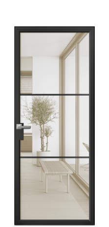 Дверь межкомнатная Frame 03 Цвет Черный Покрытие Алюминий  Наличник Скрытый короб Цена 72540