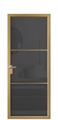 Дверь межкомнатная Frame 03 Цвет Латунь Покрытие Алюминий  Наличник Скрытый короб Цена 90990